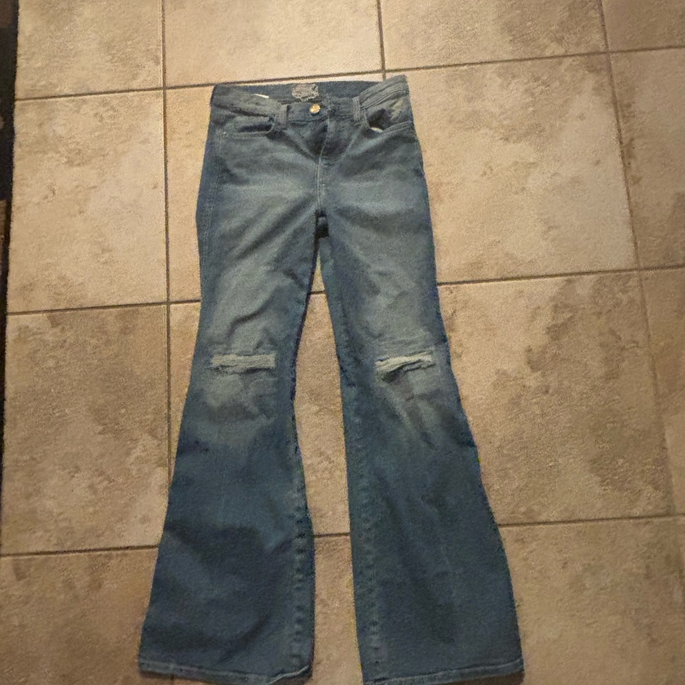 Current/Elliott Medium Wash Flare & Wide Leg Jeans